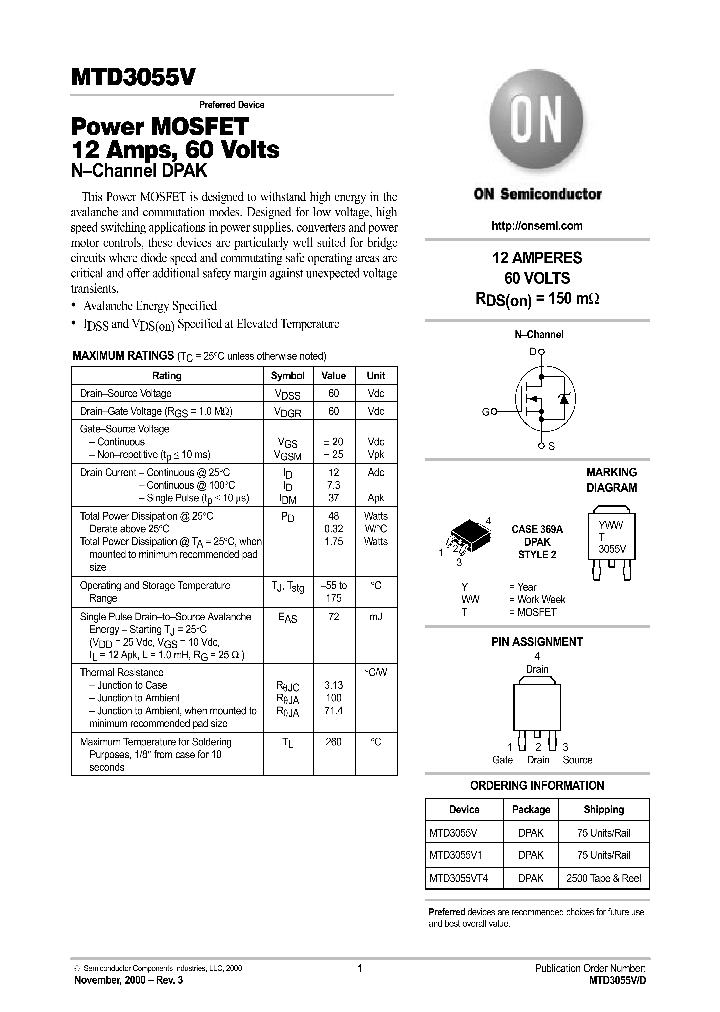 MTD3055V1_70709.PDF Datasheet