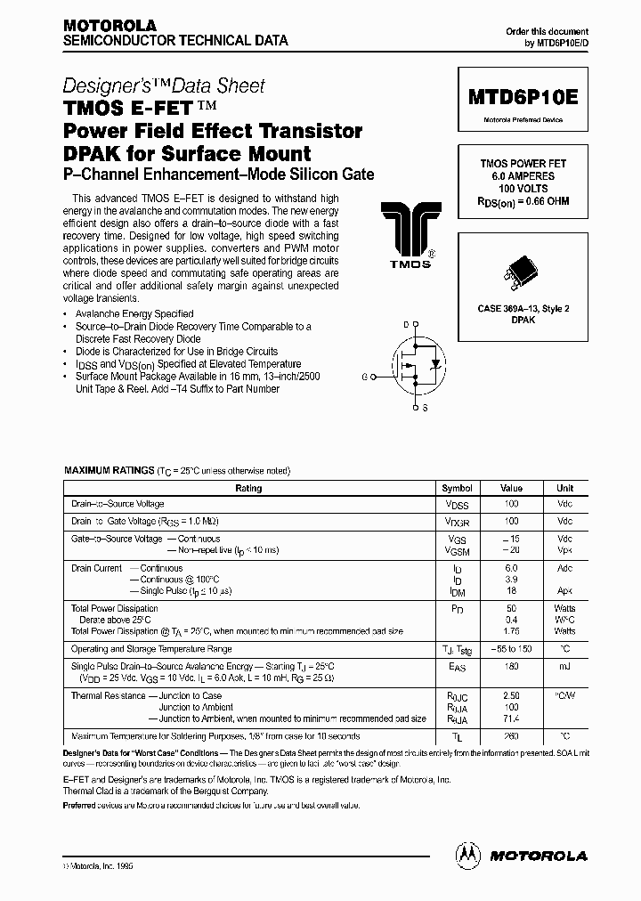 MTD6P10E_134883.PDF Datasheet