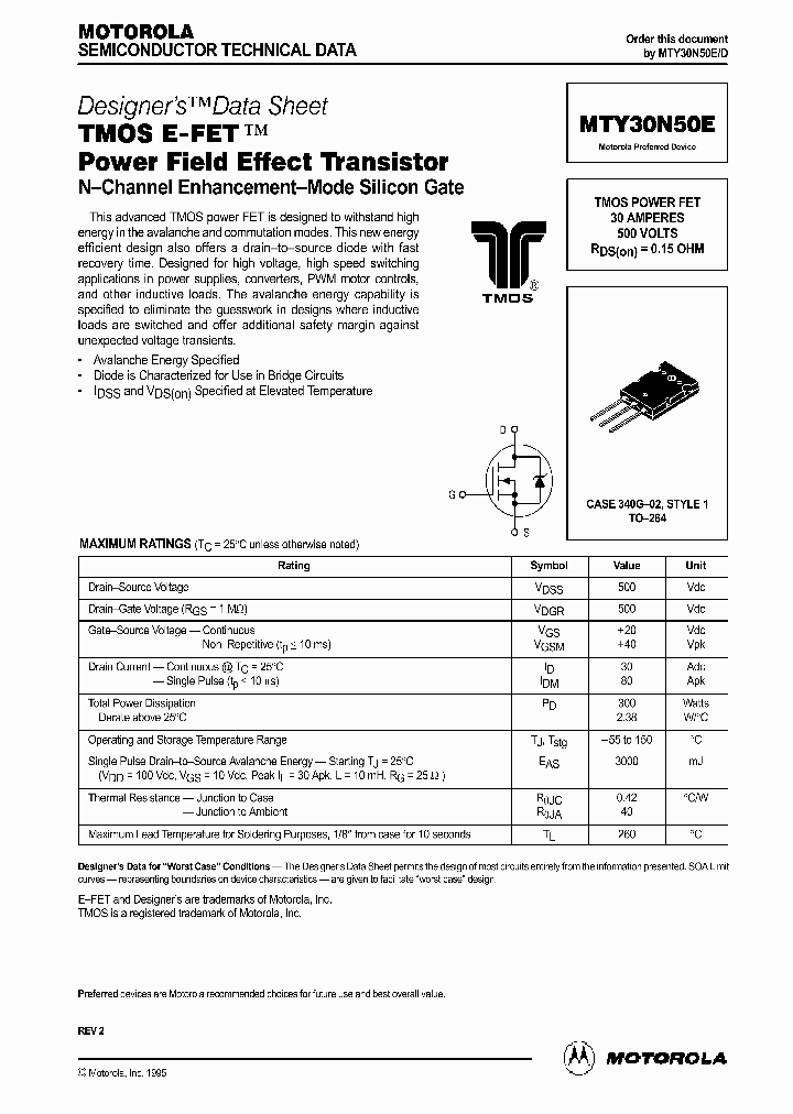 MTY30N50E_61842.PDF Datasheet