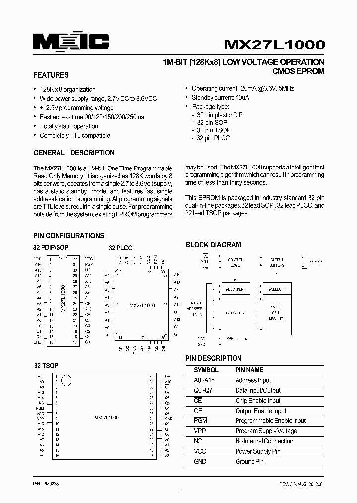 MX27L1000_167833.PDF Datasheet