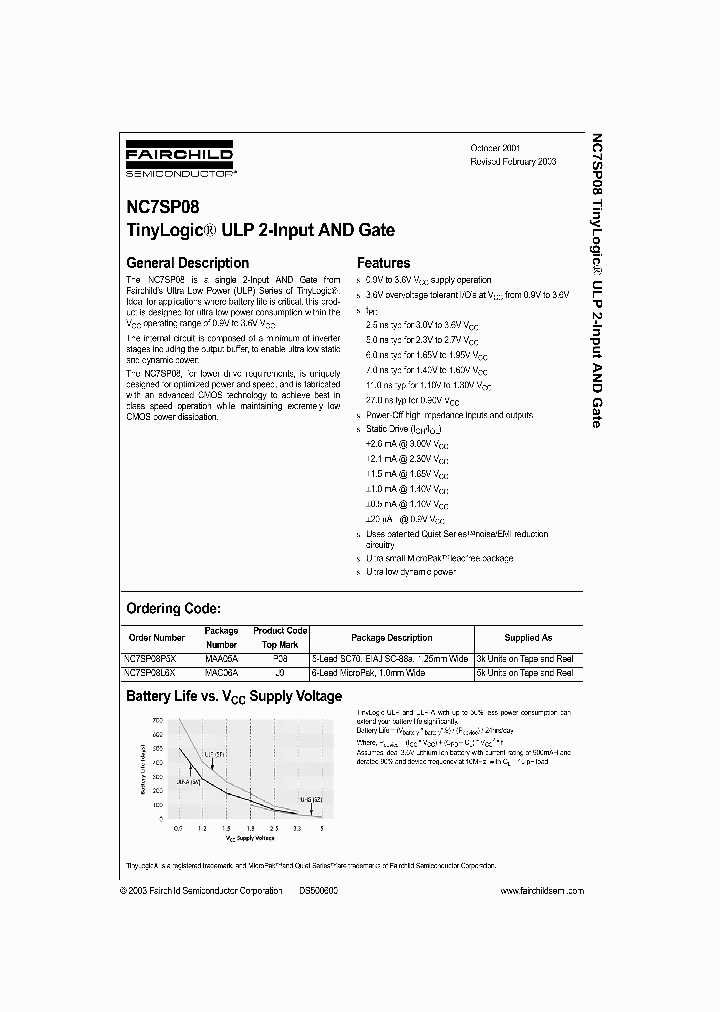 NC7SP08_43518.PDF Datasheet