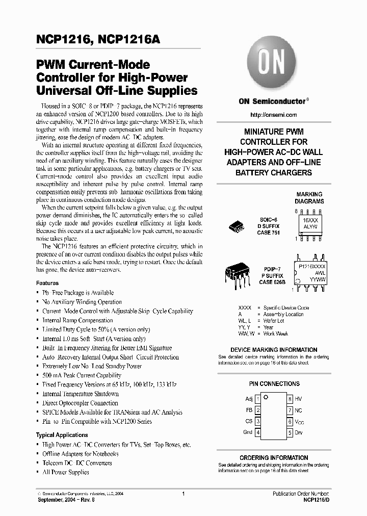 NCP1216AP133_138626.PDF Datasheet