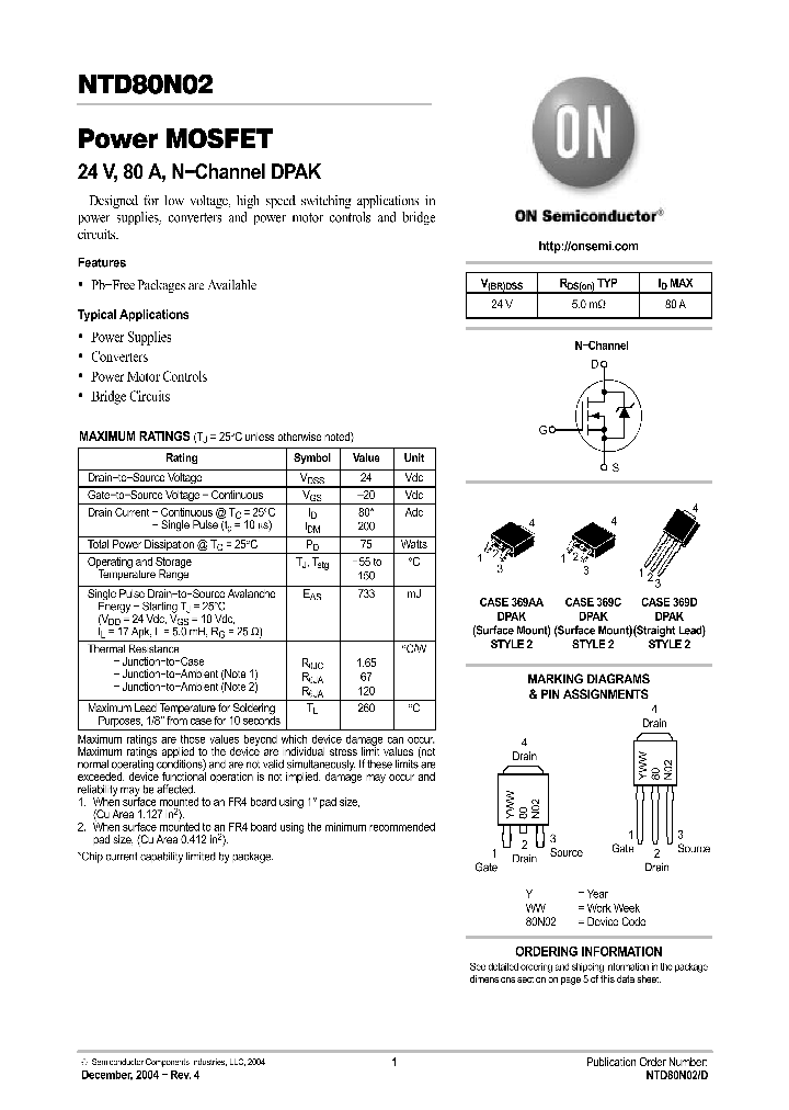NTD80N02_70127.PDF Datasheet