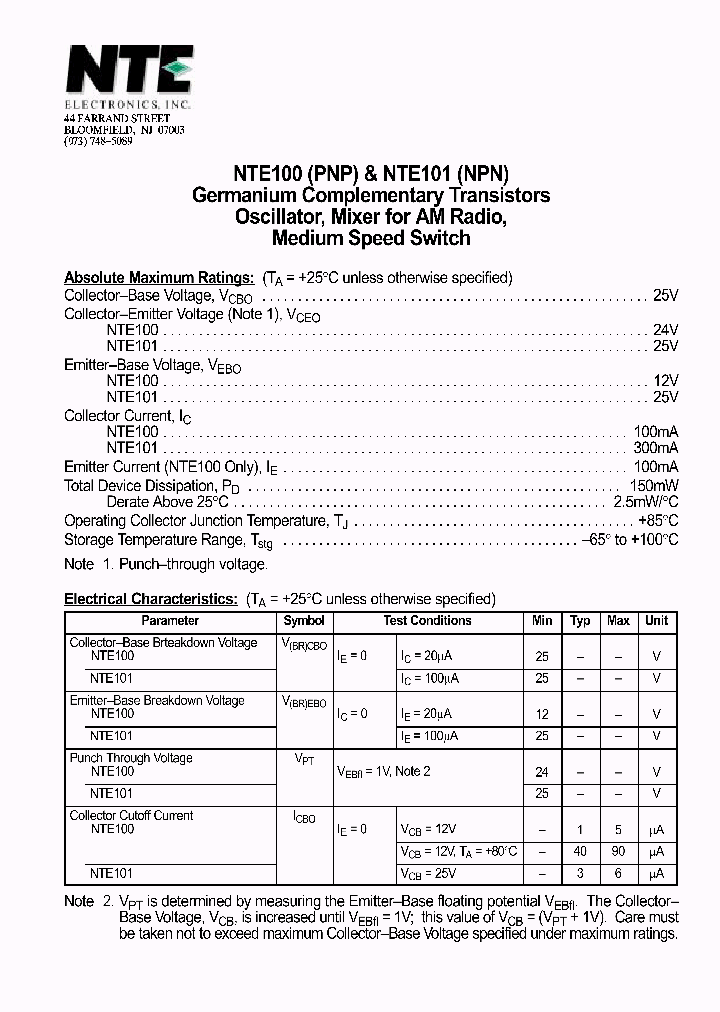 NTE100_69598.PDF Datasheet