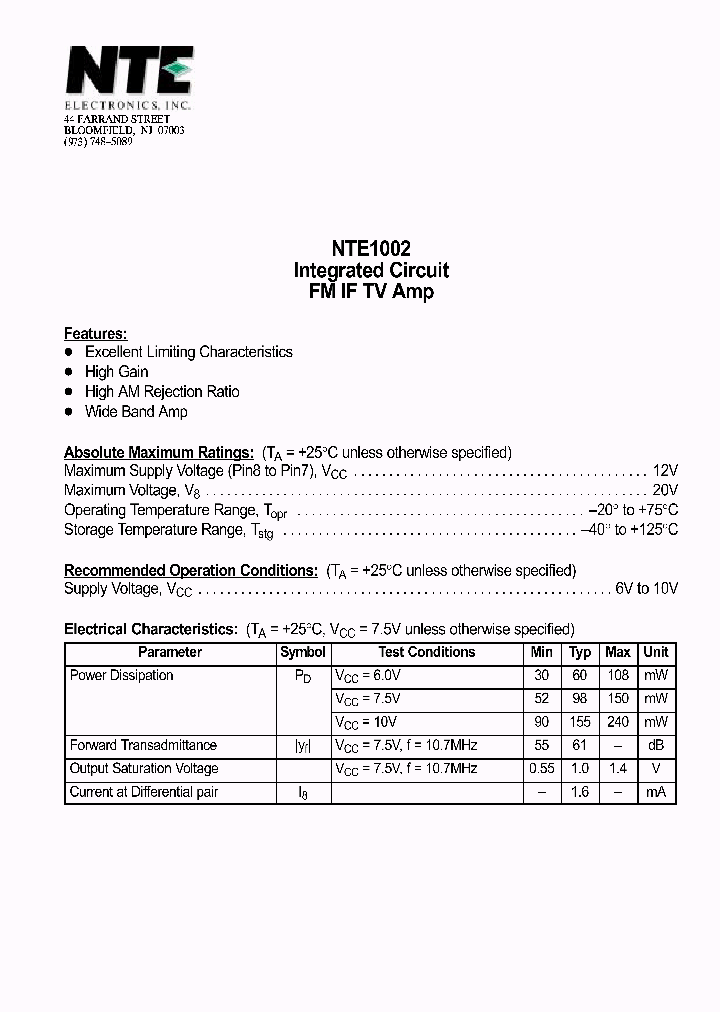 NTE1002_69600.PDF Datasheet