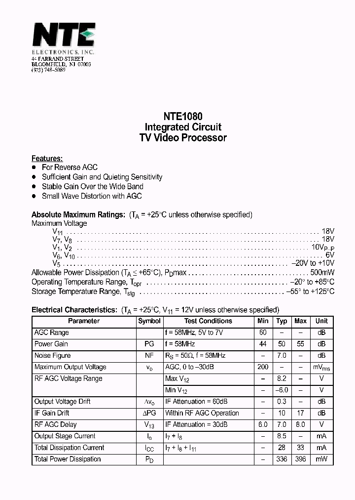 NTE1080_69630.PDF Datasheet
