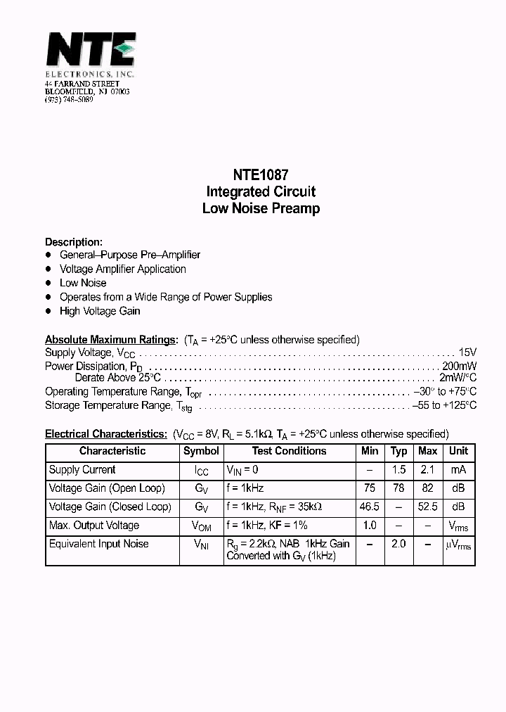NTE1087_69632.PDF Datasheet