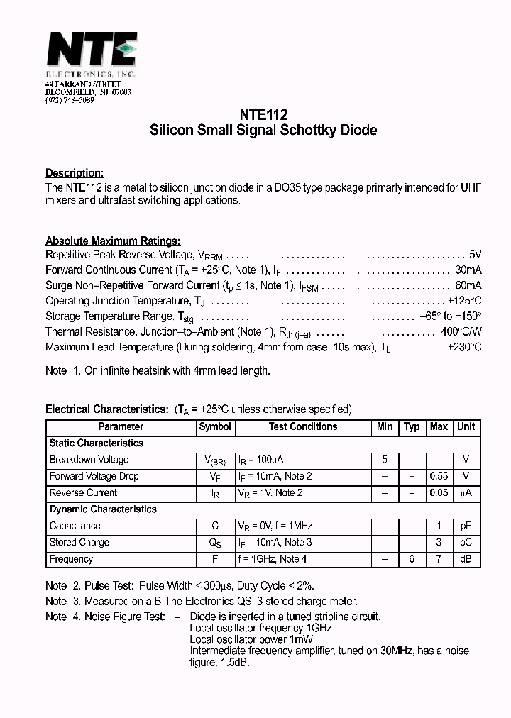 NTE112_69679.PDF Datasheet