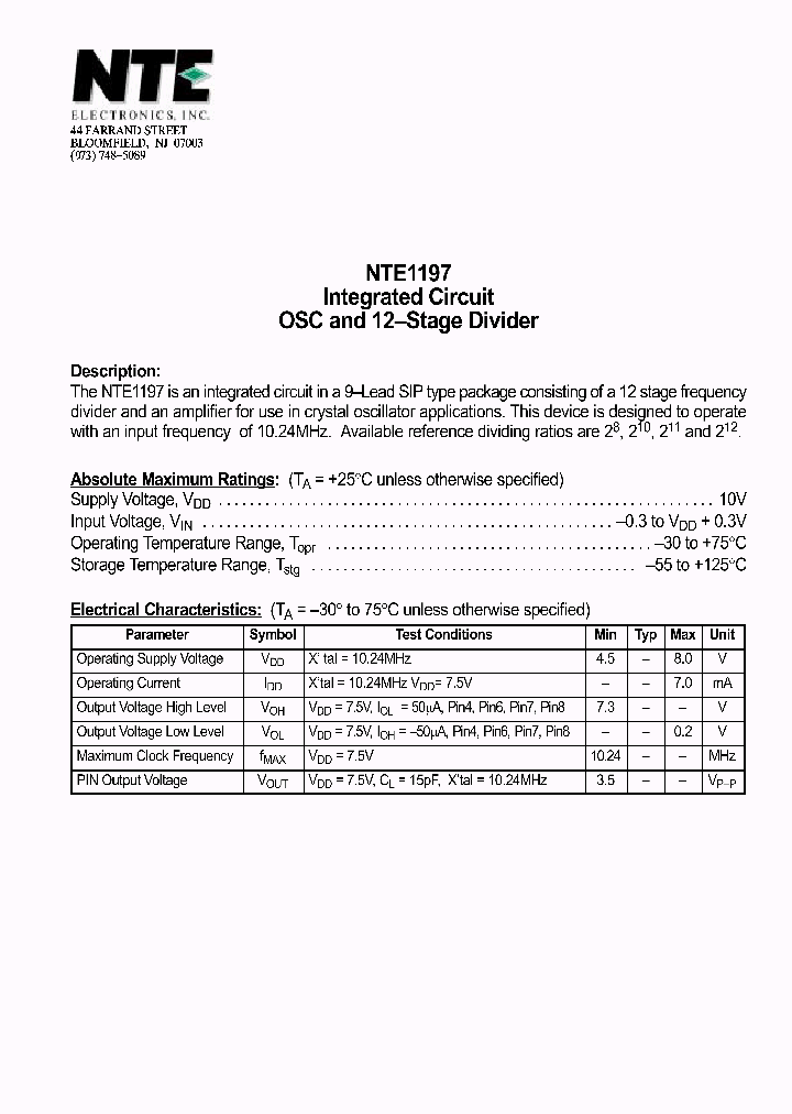 NTE1197_69699.PDF Datasheet