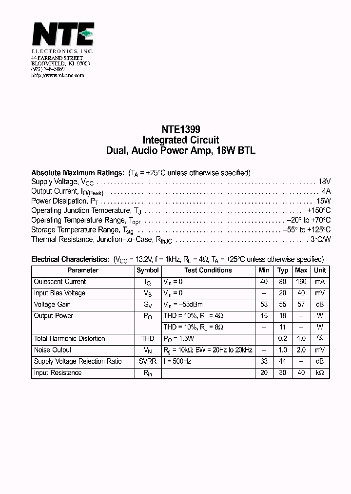 NTE1399_142971.PDF Datasheet