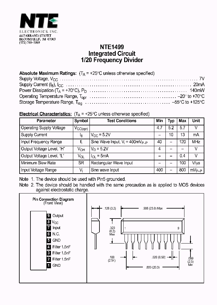 NTE1499_69745.PDF Datasheet