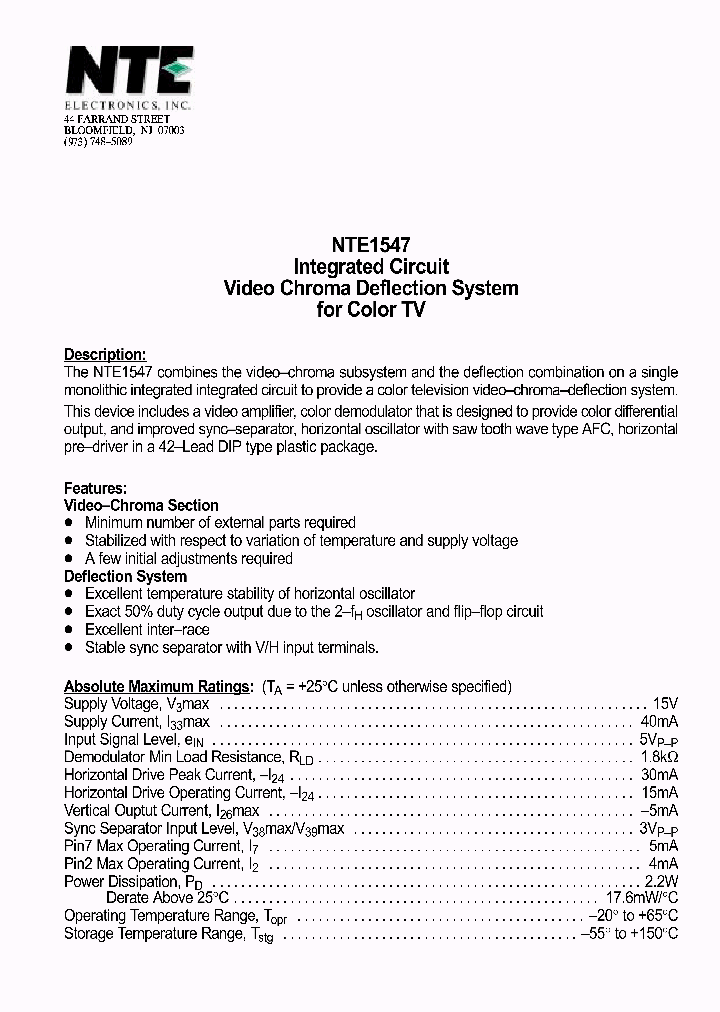 NTE1547_145314.PDF Datasheet