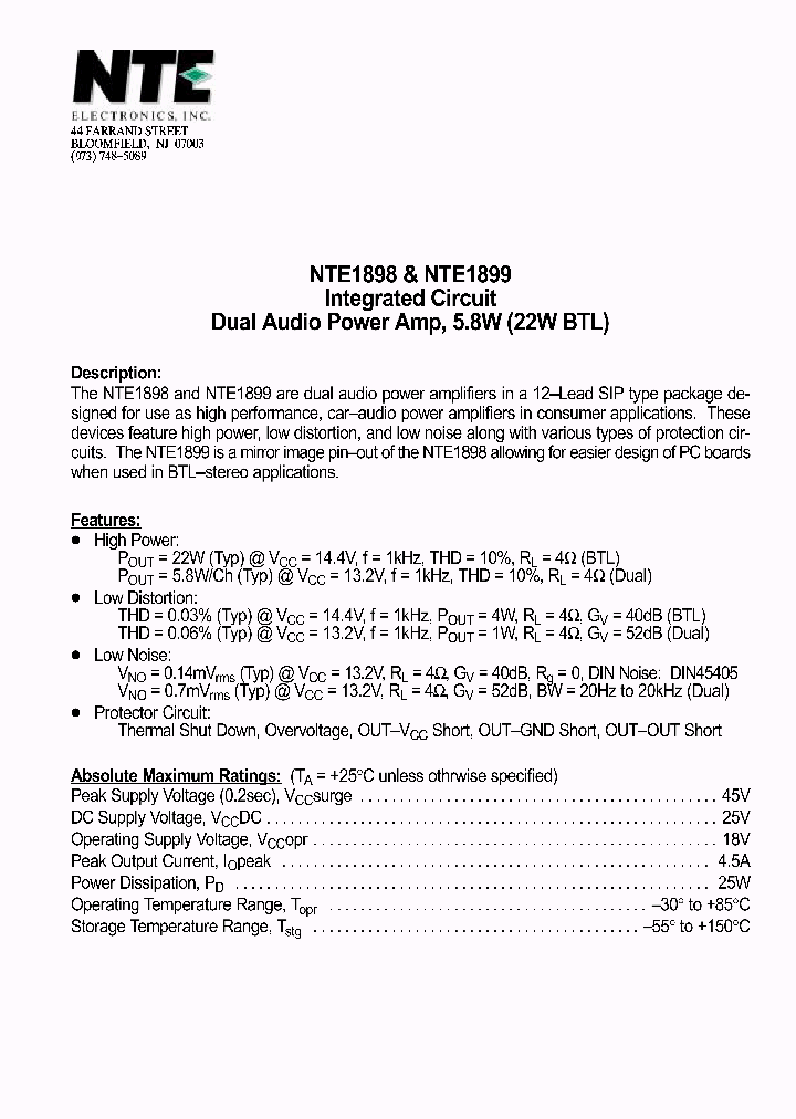 NTE1899_152575.PDF Datasheet