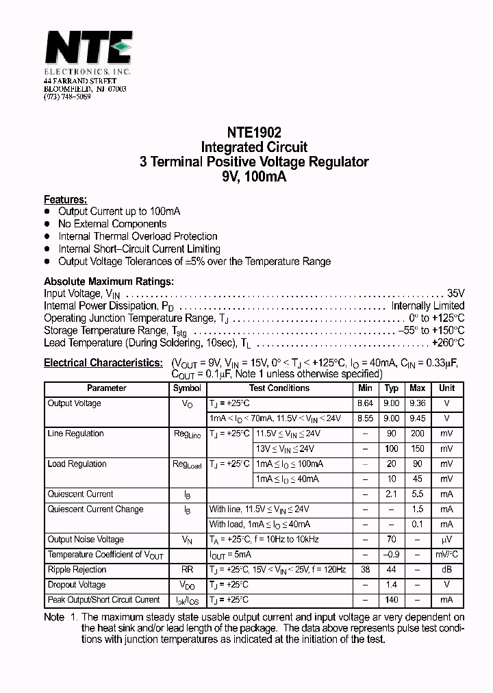 NTE1902_69750.PDF Datasheet