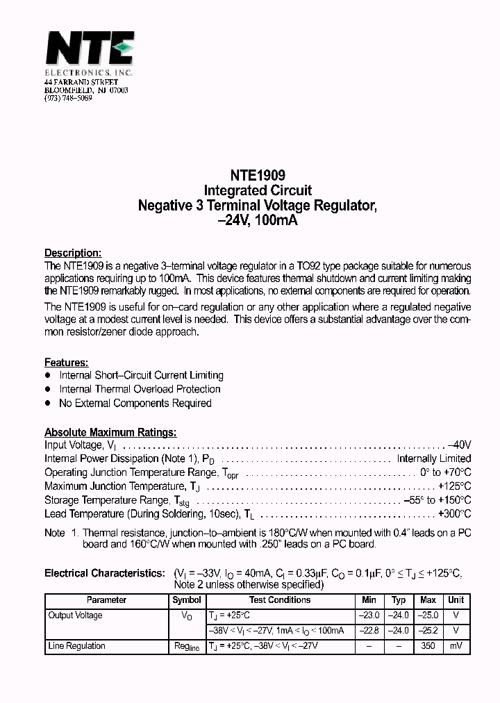NTE1909_69757.PDF Datasheet