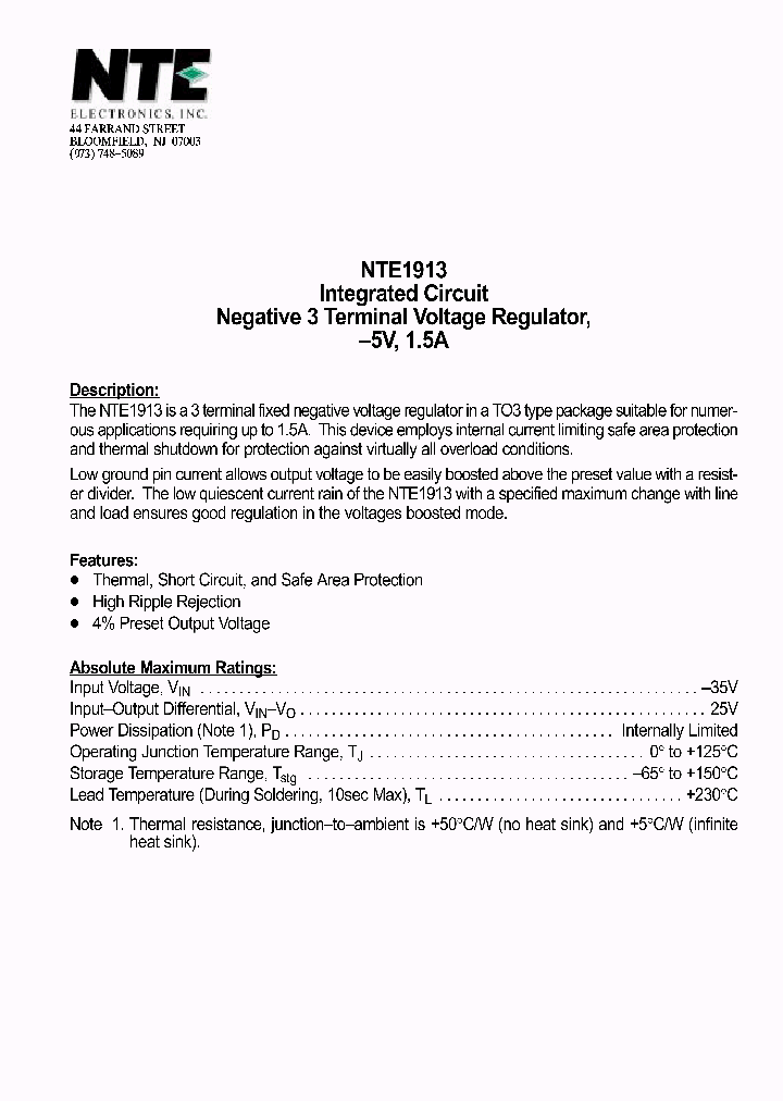 NTE1913_69763.PDF Datasheet