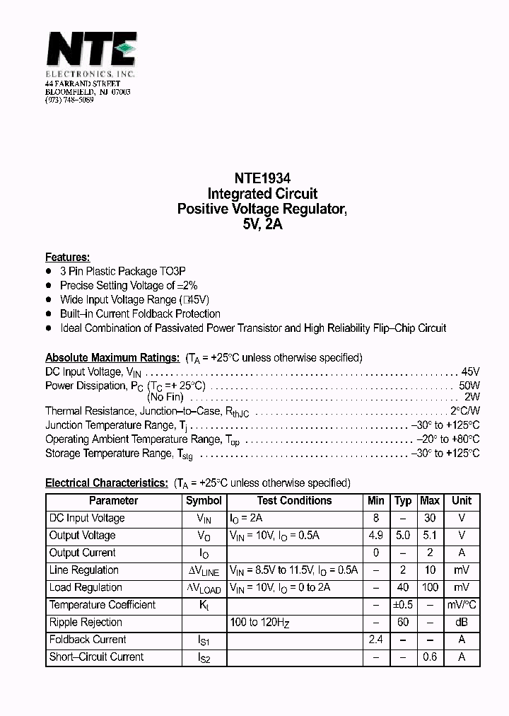 NTE1934_69783.PDF Datasheet
