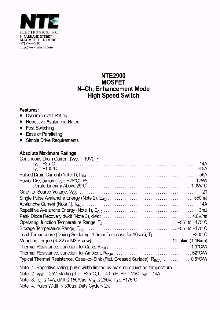 NTE2900_69844.PDF Datasheet