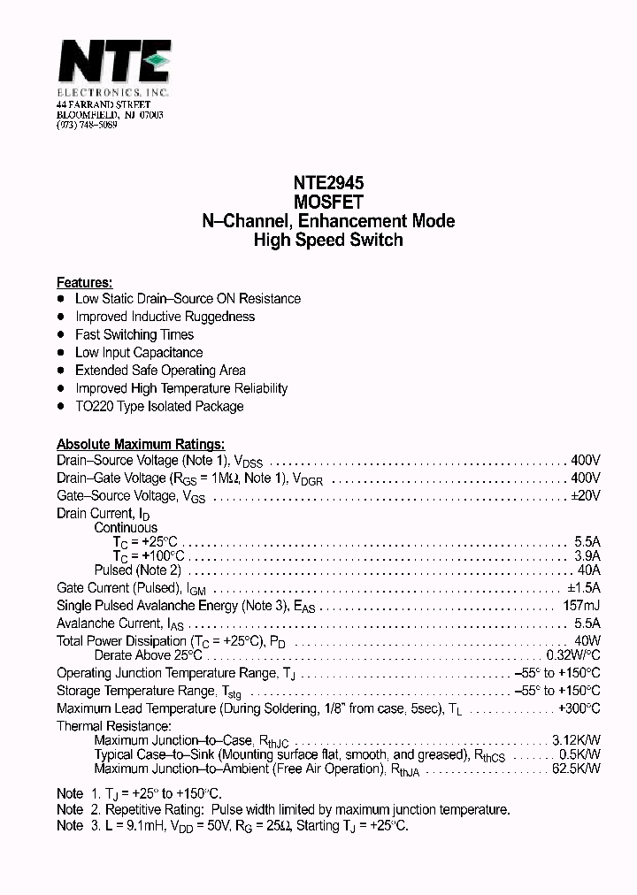 NTE2945_69868.PDF Datasheet