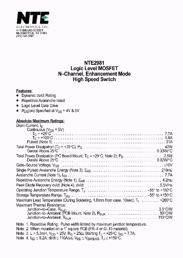 NTE2981_69895.PDF Datasheet