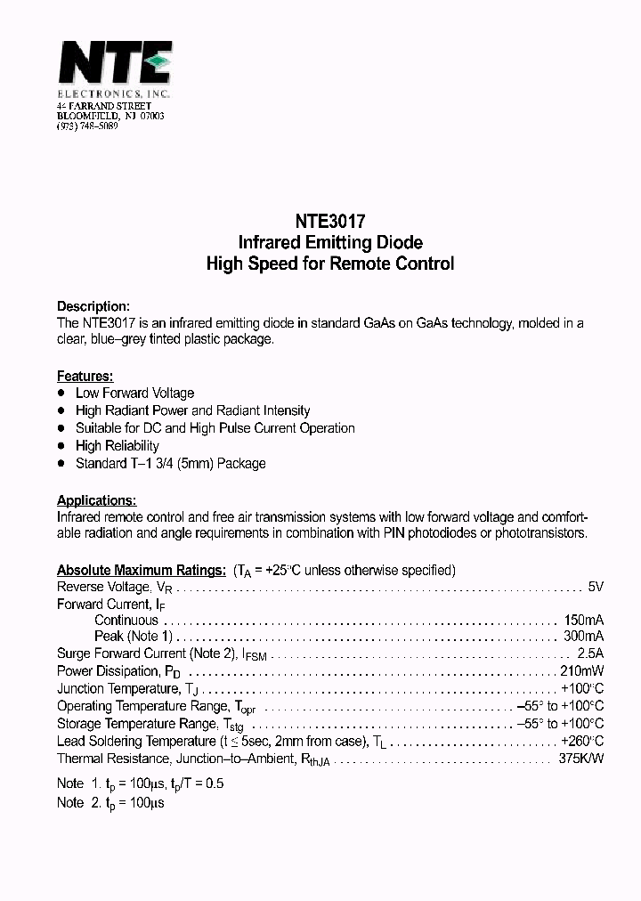 NTE3017_187553.PDF Datasheet