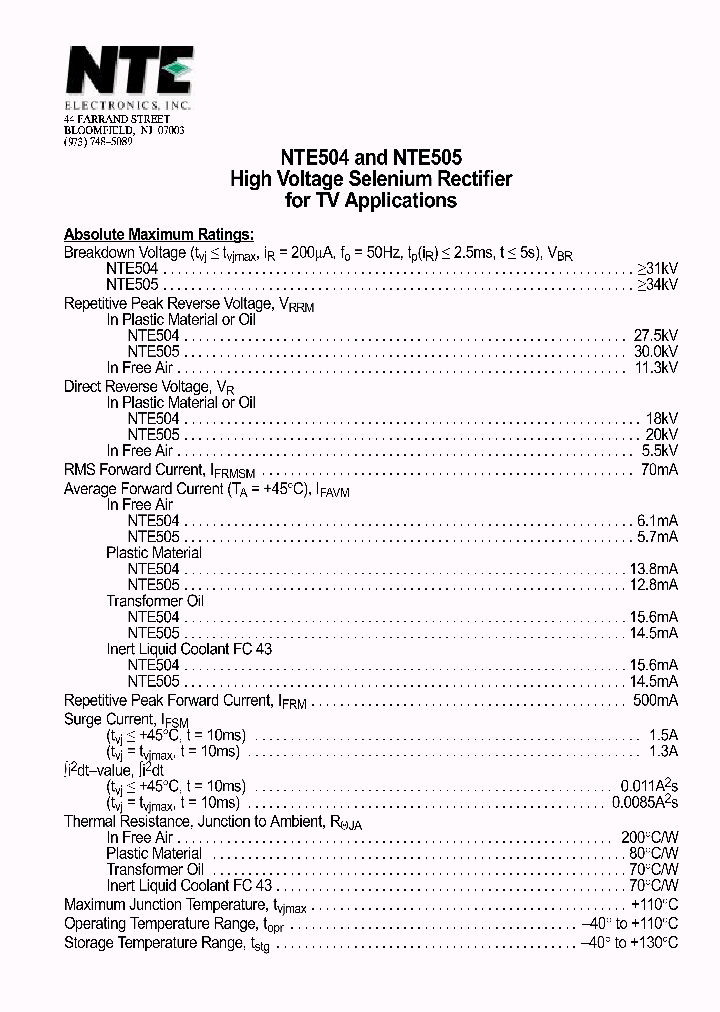 NTE504_69955.PDF Datasheet