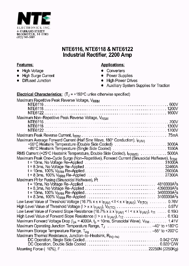 NTE6116_70026.PDF Datasheet