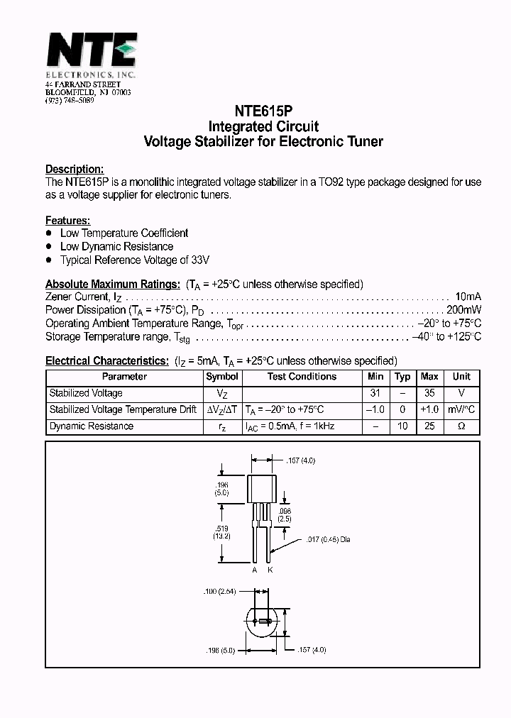 NTE615_70034.PDF Datasheet