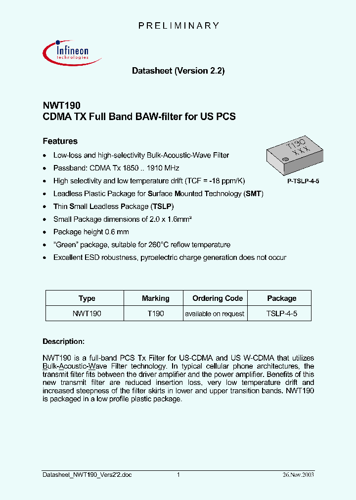 NWT190_76246.PDF Datasheet