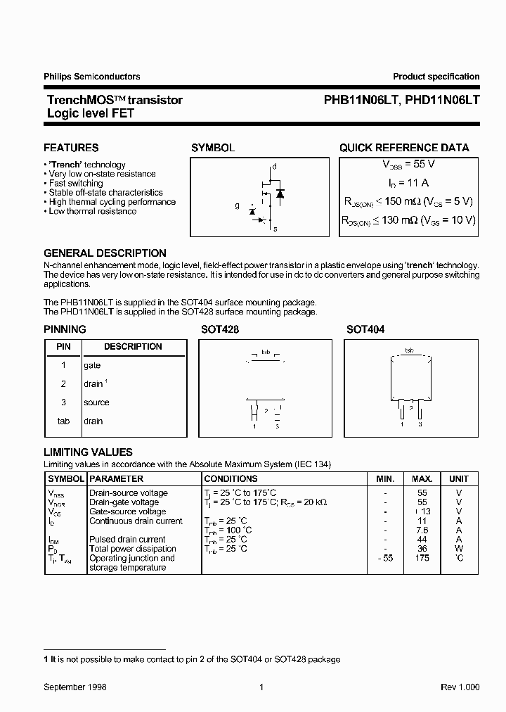 PHB11N06LT_137727.PDF Datasheet