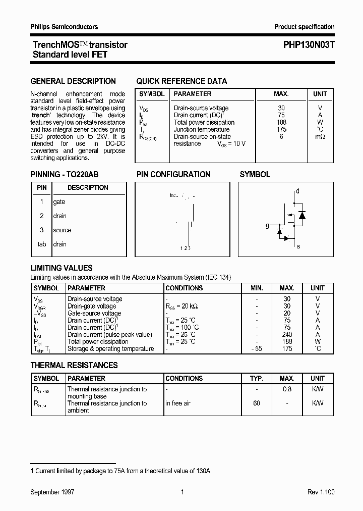 PHP130N03T_141295.PDF Datasheet