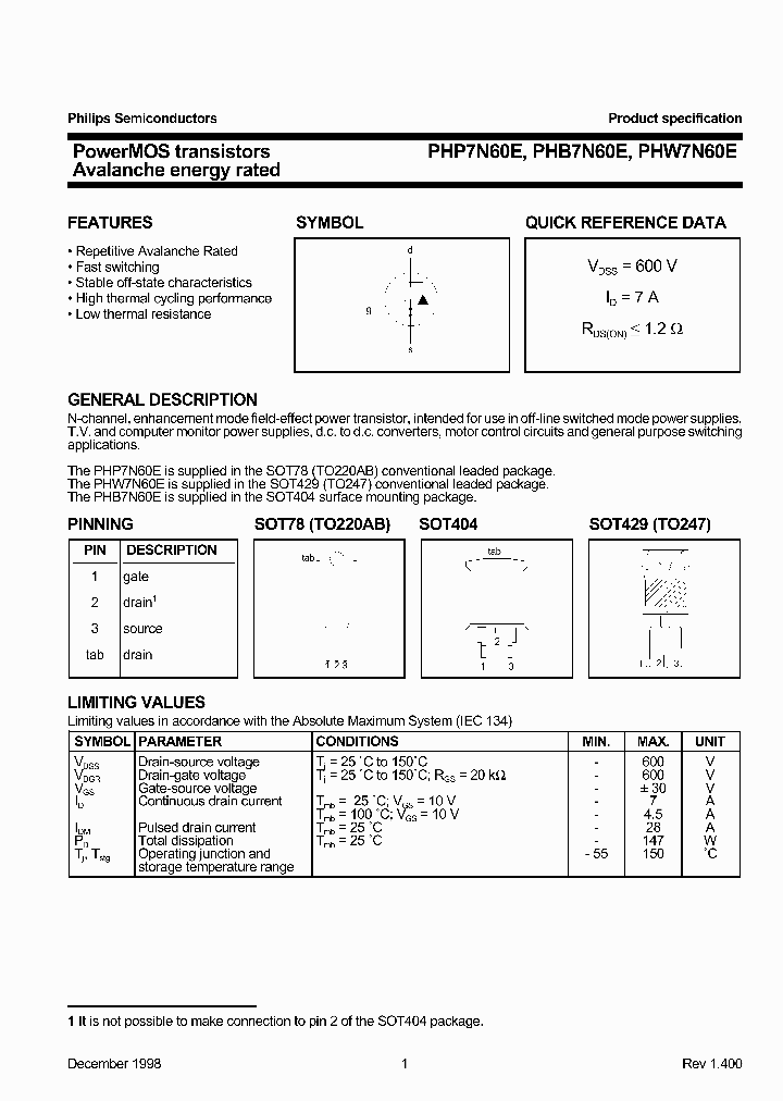 PHB7N60E_35768.PDF Datasheet