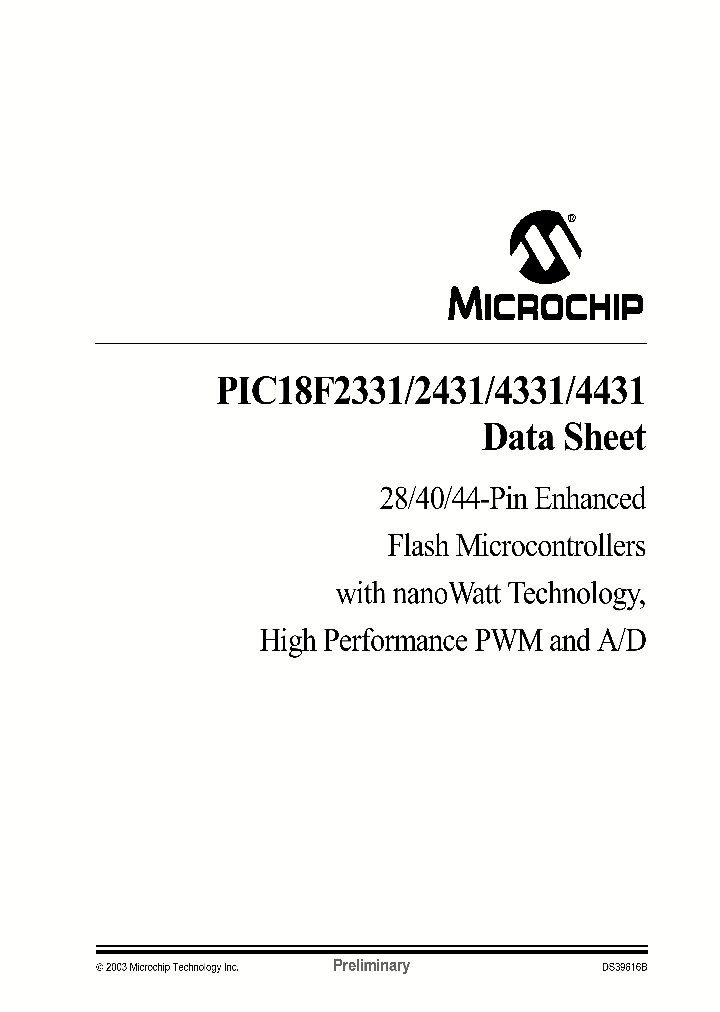 PIC18F2331_100596.PDF Datasheet