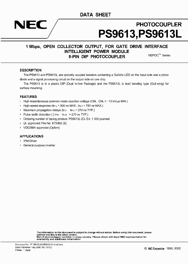 PS9613_163897.PDF Datasheet