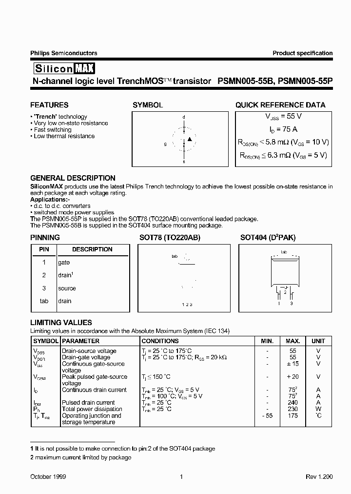 PSMN005-55B_181393.PDF Datasheet