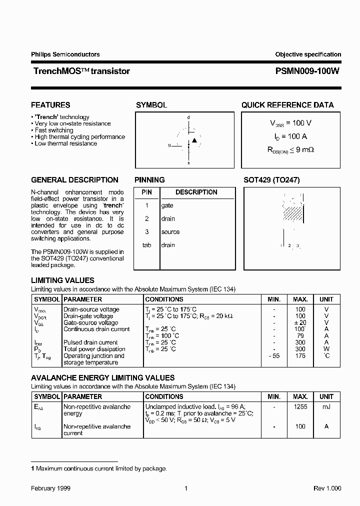 PSMN009-100W_181394.PDF Datasheet