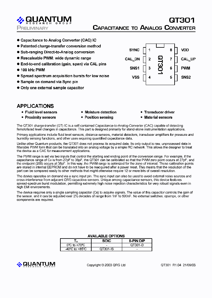 QT301_76380.PDF Datasheet