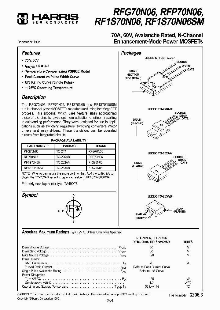 RFP70N06_15947.PDF Datasheet