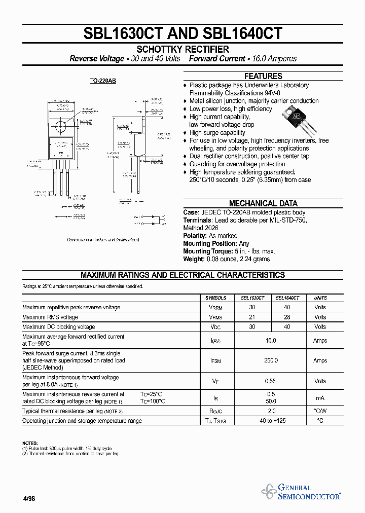 SBL1640CT_194984.PDF Datasheet