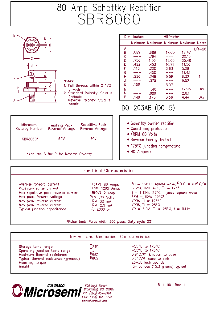 SBR8060_185164.PDF Datasheet