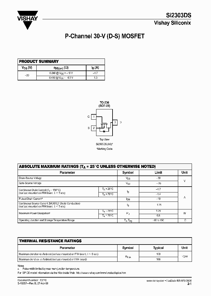 SI2303DS_174396.PDF Datasheet