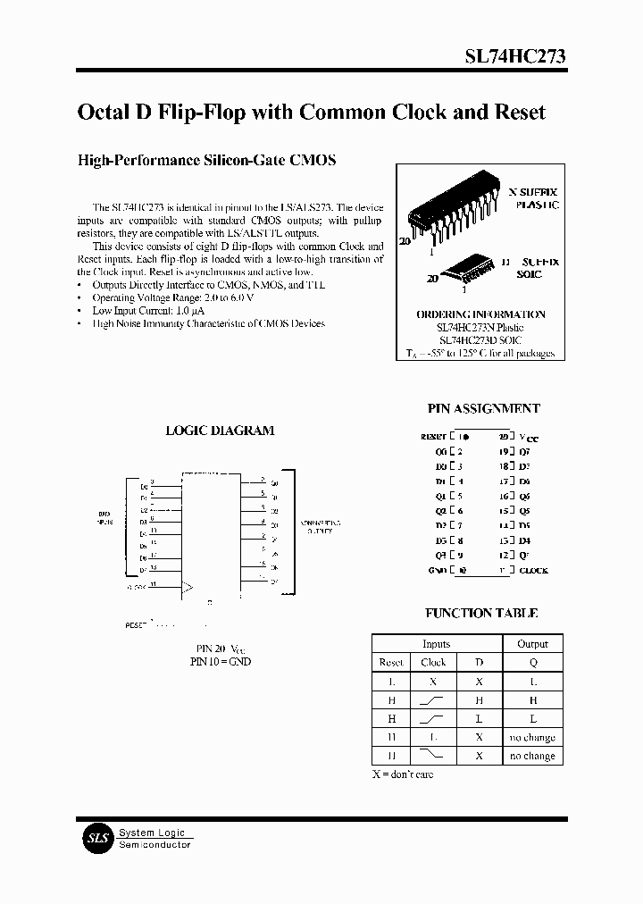 SL74HC273_10197.PDF Datasheet