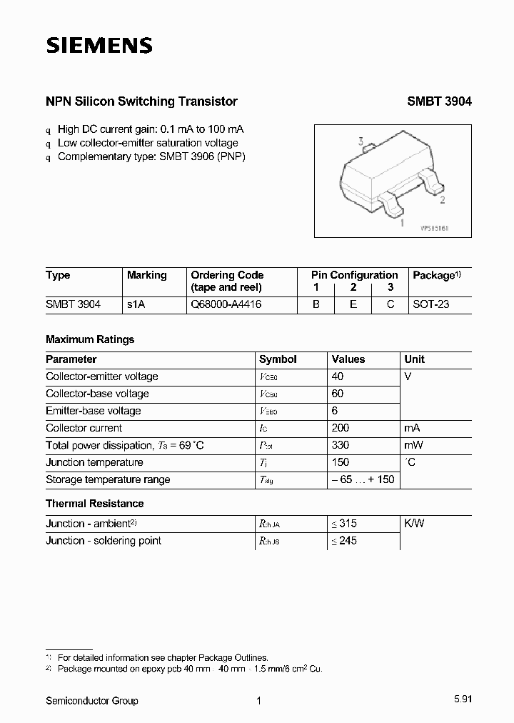 SMBT3904_43362.PDF Datasheet
