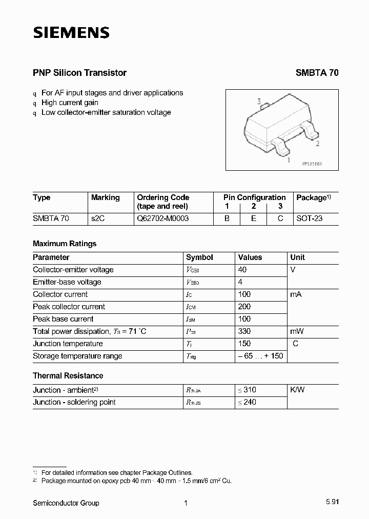 SMBTA70_43395.PDF Datasheet
