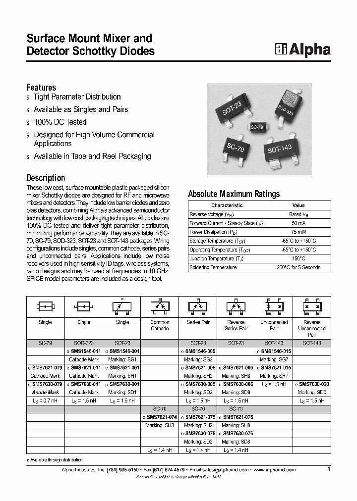SMS7630-001_99030.PDF Datasheet