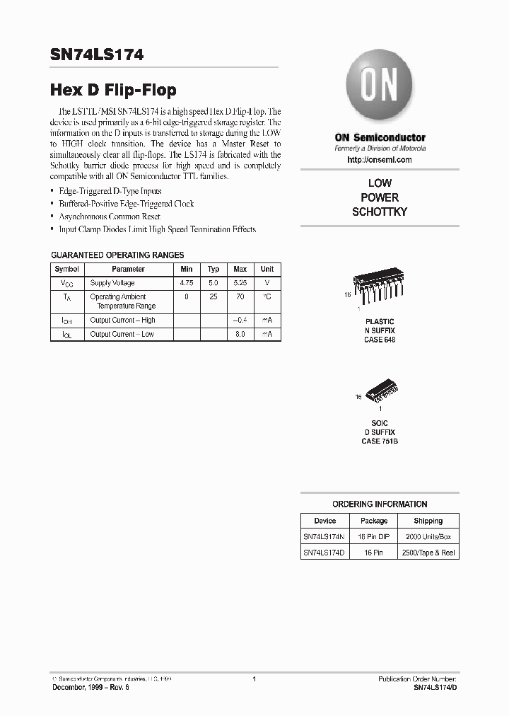 74LS174_16306.PDF Datasheet