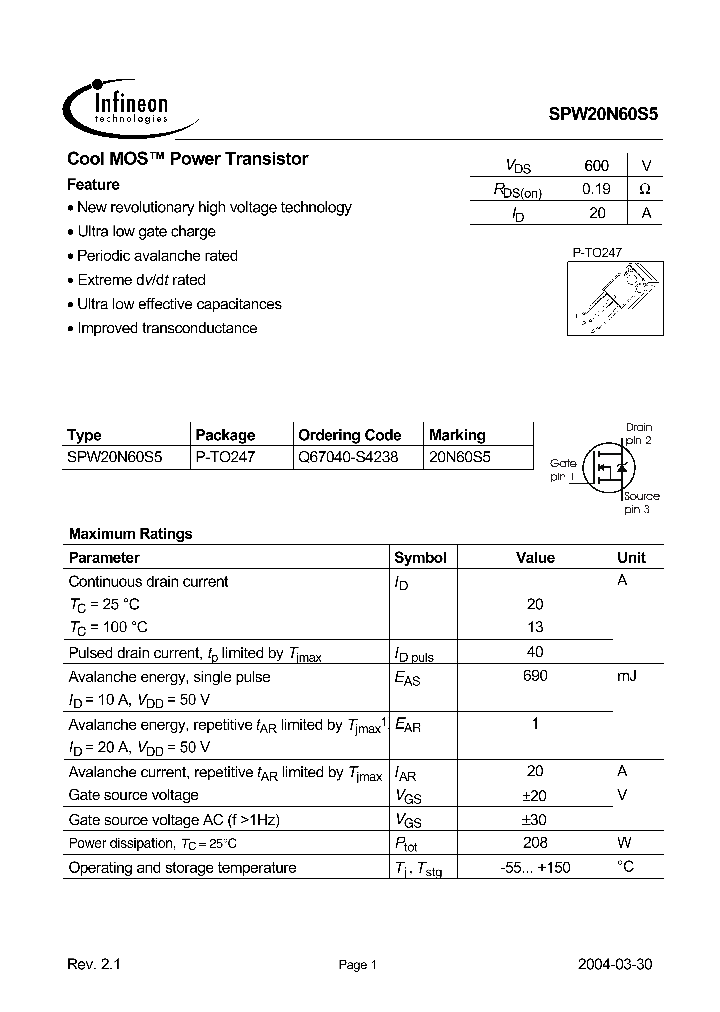 SPW20N60S5_14621.PDF Datasheet