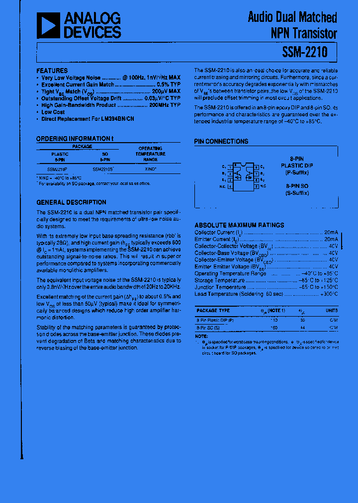 SSM2210_43332.PDF Datasheet