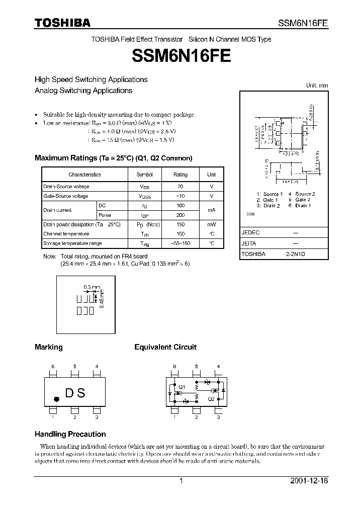 SSM6N16FE_164501.PDF Datasheet