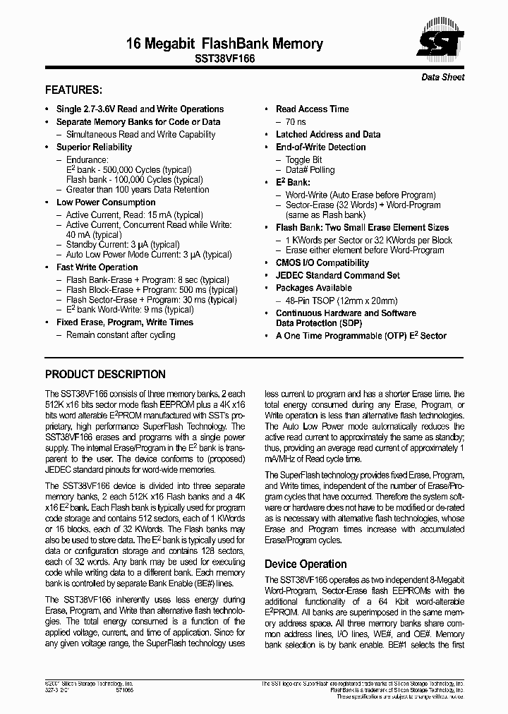 SST38VF166_16107.PDF Datasheet